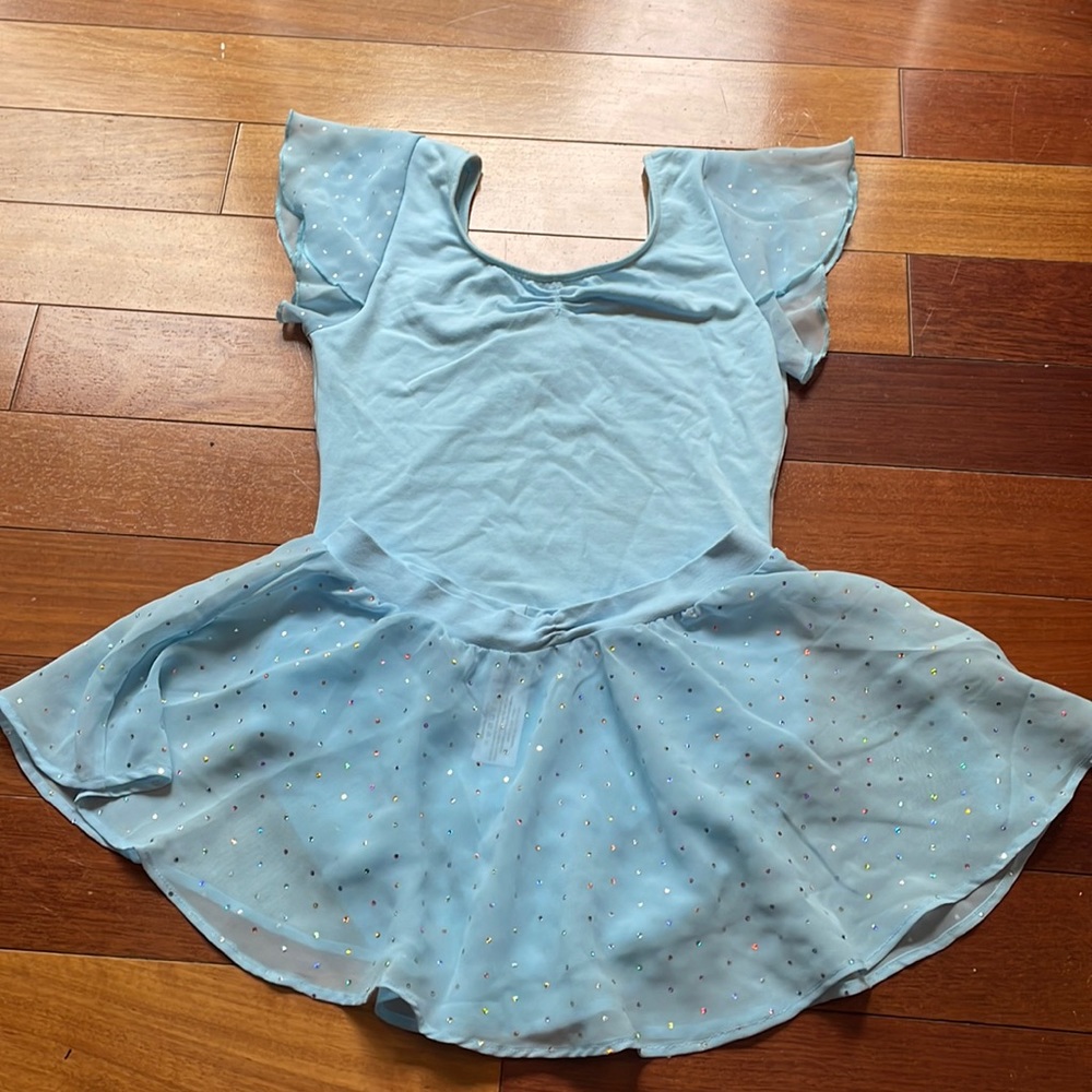 Girls Bloch light blue dance outfit size 14